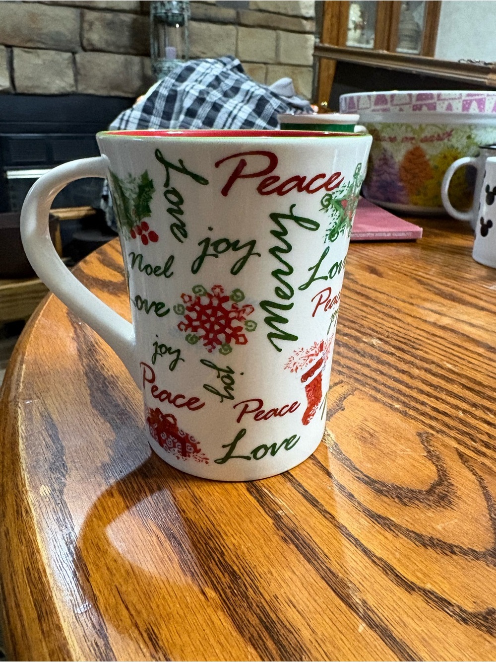 Starbucks 2007 Holiday Mug Christmas Sayings no chips break cracks